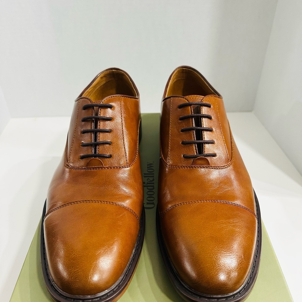 Men's Cognac Leather Cap-Toe Oxford Shoes (Goodfellow & Co) Men’s size 11